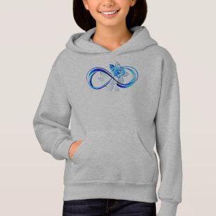 Infinito brillante con rosa azul