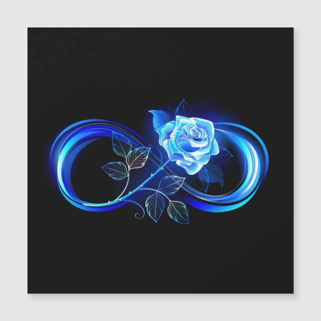 Infinito brillante con rosa azul (Anverso)