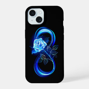 Infinito brillante con rosa azul
