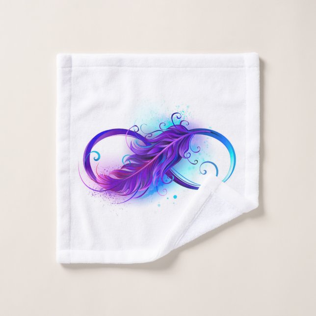 Infinito con pluma púrpura (Toallita)