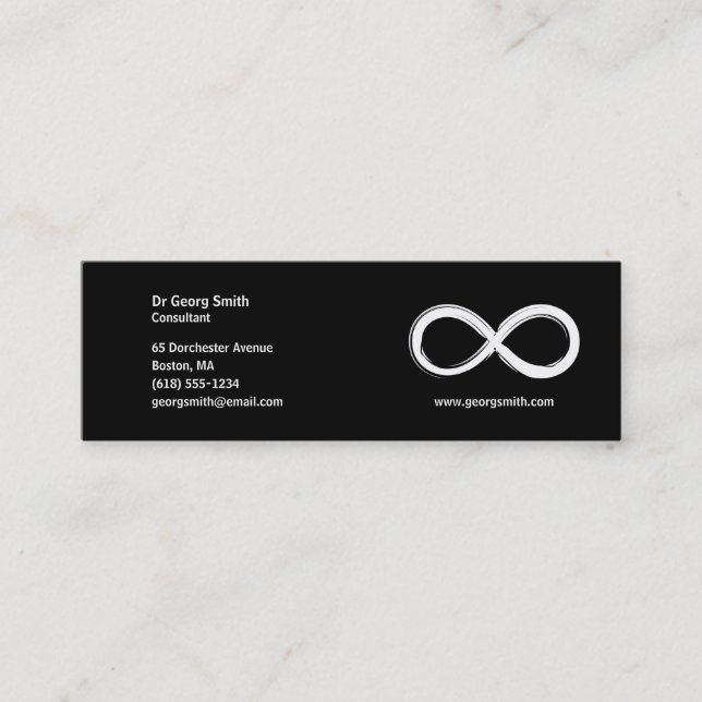 Infinito - tarjeta de visita del científico (Anverso)