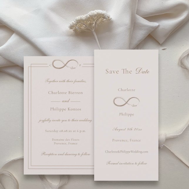 Infinity Love Light Pink Save The Date Boda (Subido por el creador)