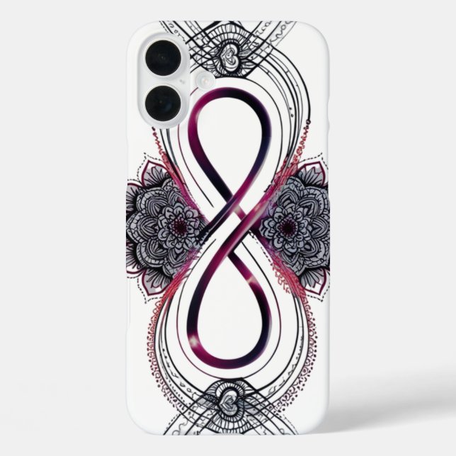 Infinity Love Mandala iPhone 16 Plus Funda - Moder (Reverso )
