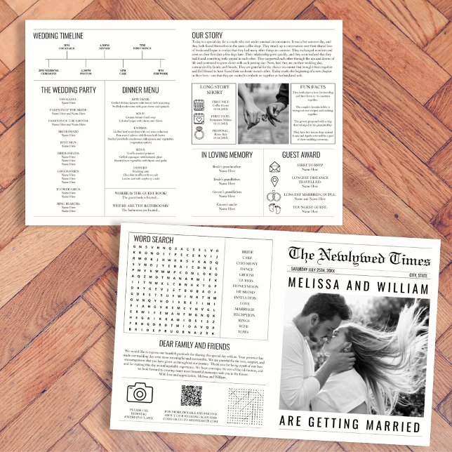 Infografía de la cronología del programa de casami (Newspaper Wedding Program Timeline Infographic)