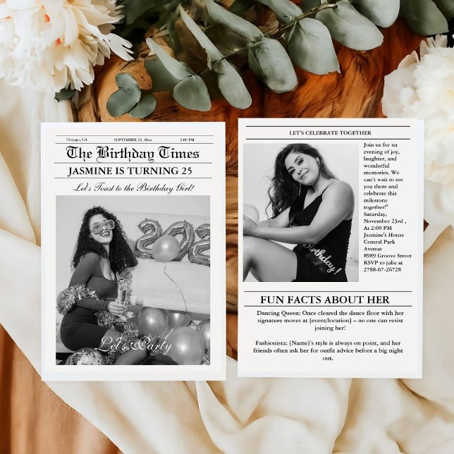 Infografía de programa de cumpleaños de periódico  (Subido por el creador)