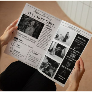 Infografía del programa de cumpleaños de periódico