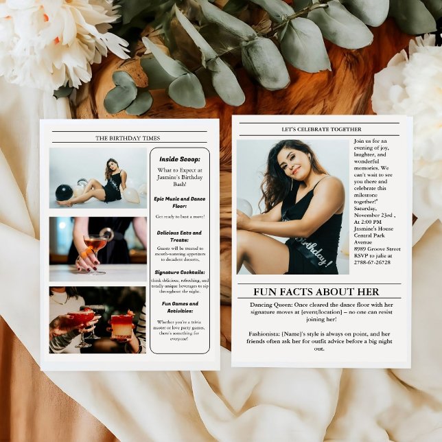 Infografía del programa de cumpleaños de periódico (Subido por el creador)