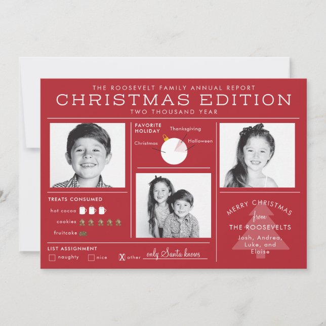 Infografía divertida de carta de Navidad para cart (Anverso)