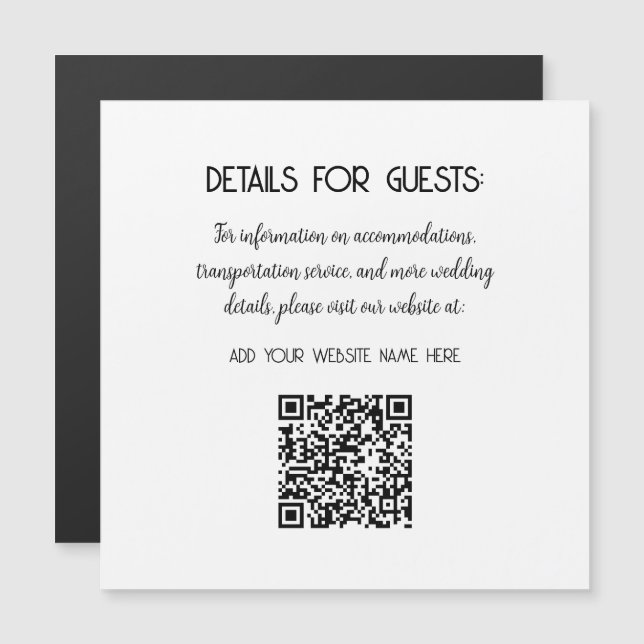 Información boda Invitados Código QR Elegante MIni (Anverso/Reverso)