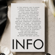 Información de Boda con Monograma Moderno y Negrit