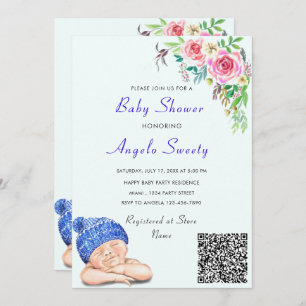Información de código QR Invitación de Baby Shower