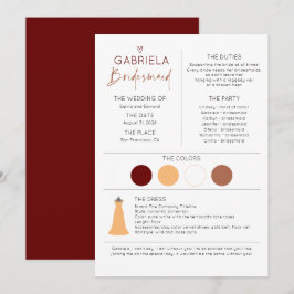 Información de la dama de honor y plantilla de la