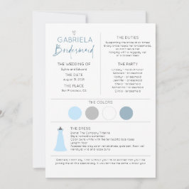 Información de la dama de honor y plantilla de la