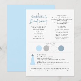 Información de la dama de honor y plantilla de la 