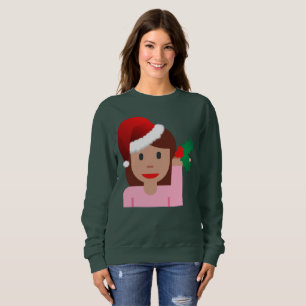 información de navidad chica emoji sudadera femeni