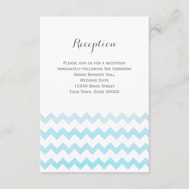Información de recepción de boda con chevron de ac (Anverso)