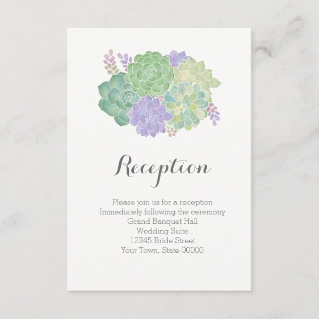 Información de Recepción de Boda Elegante con Ramo (Anverso)