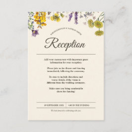 Información de recepción de bodas de flores botáni