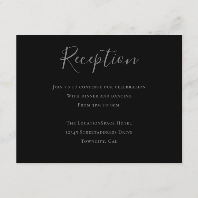 Información de recepción de tipografía gris negra (Anverso)