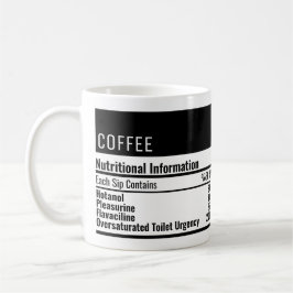 Información nutricional del café divertida taza de