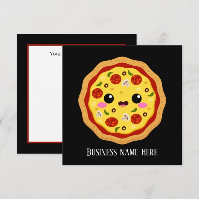 información sobre el negocio de la pizza linda (Anverso / Reverso)