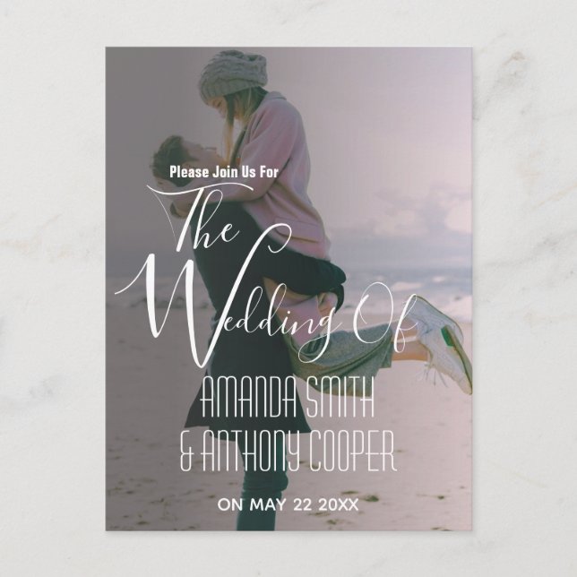 Información sobre la invitación a la boda de la fo (Anverso)