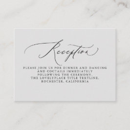 Información sobre la recepción de la boda gris sua