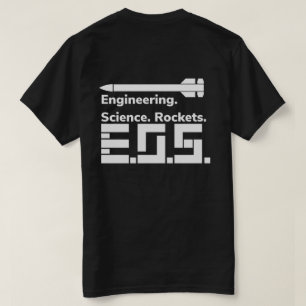 Ingeniería, ciencia, camiseta de cohetes