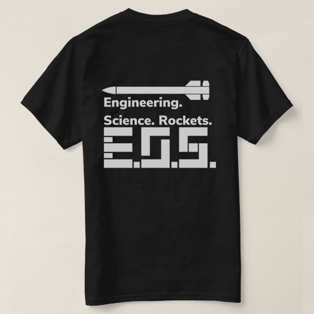 Ingeniería, ciencia, camiseta de cohetes (Reverso del diseño)