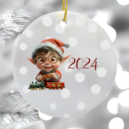 Ingeniería Navidades Elf Ornamento cerámico
