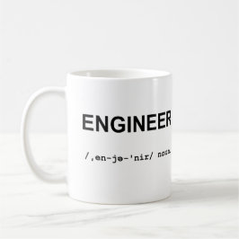 INGENIERO con la taza de los símbolos fonéticos