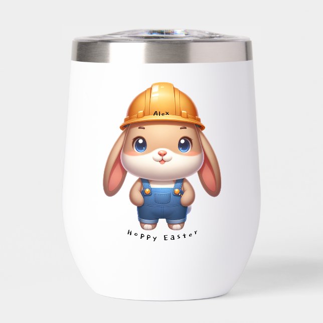 Ingeniero de Conejo Cuto Hoppy Easter Nombre Perso (Frente)