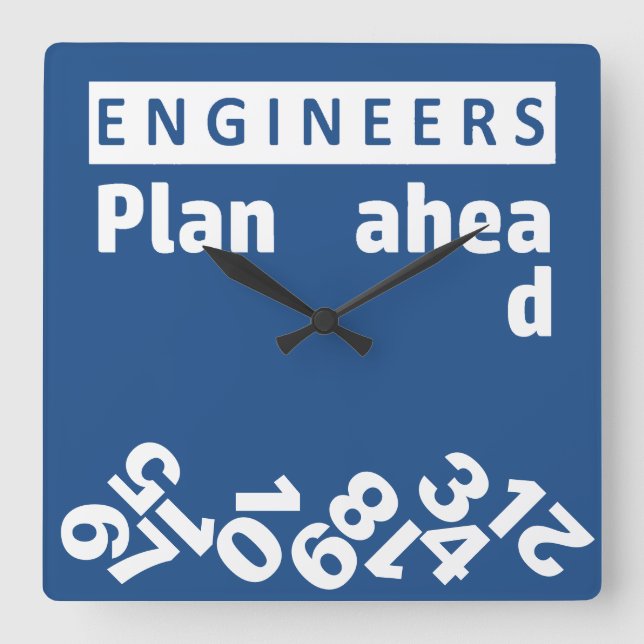 Ingenieros Planean Antes De Caer Números Reloj De  (Anverso)