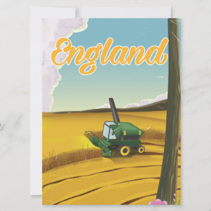 Inglaterra combinando póster de viaje de cosechado