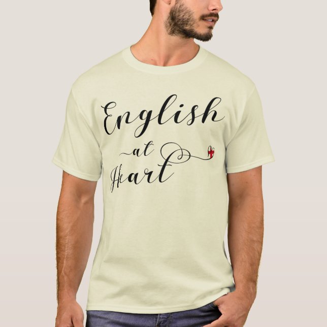 Inglés en la camiseta del corazón, Inglaterra (Anverso)