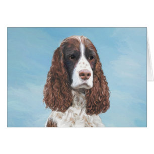 Inglés Springer Spaniel Pintura Original Perro Art