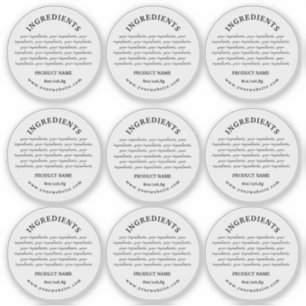 Ingredientes Etiqueta transparente vinílica del pr