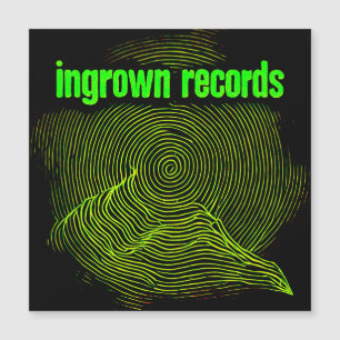 Ingrew Records Green Woodcut Spiral de imán grande