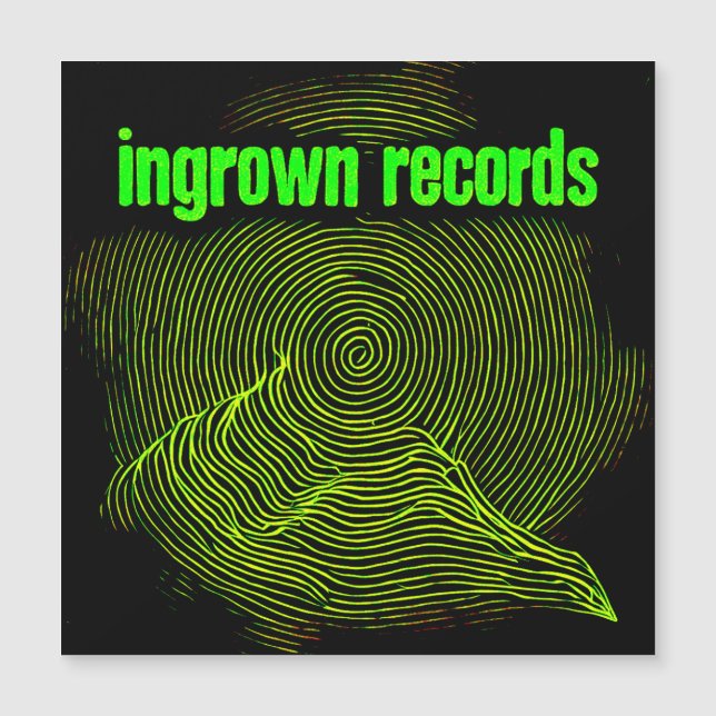 Ingrew Records Green Woodcut Spiral de imán grande (Anverso)