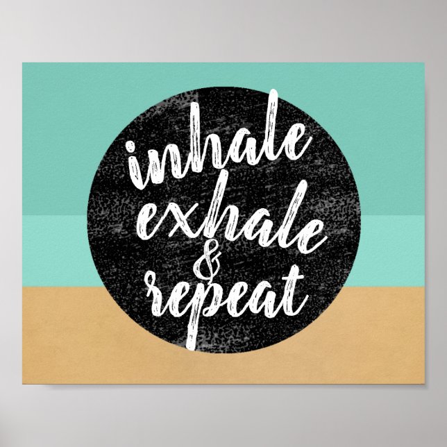 inhalar cita exhale arte de pared motivación (Frente)