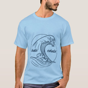 Inhalar Exhalar Ola del Océano Camiseta de Mindf