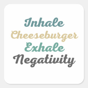 Inhale Cheeseburger Pegatinas de la Negatividad Ex
