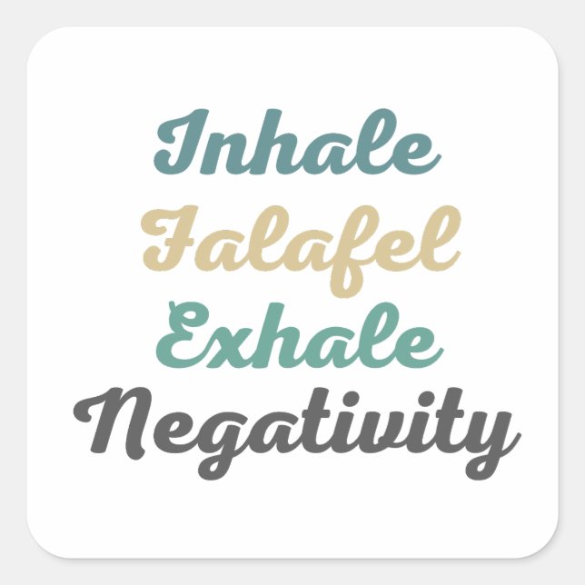 Inhale Falafel Exhale Negatividad Pegatinas (Anverso)