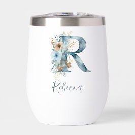 Inicial de monograma R regalo de acuarela floral a