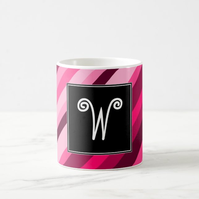Inicial del personalizado + Taza rosada/magenta (Centro)