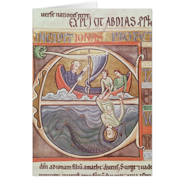 Inicial "E" de Historiated que representa a Jonah (Frente)