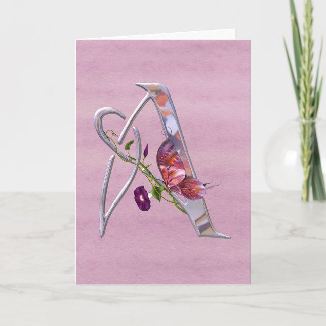 Inicial preciosa A de la mariposa (Anverso)