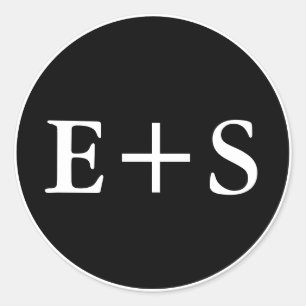 Inicial Sello para sobres Boda blanco y negro