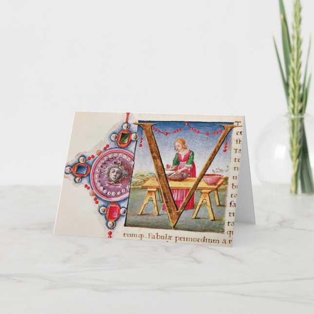 Inicial "V" de Historiated que representa (Anverso)