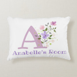 Inicial y nombre con almohada de acento de diseño 